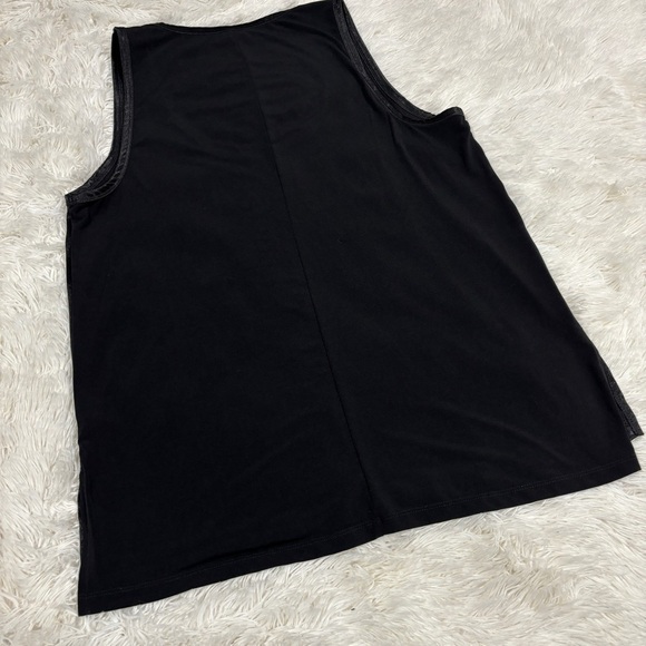 BANANA Republic Sleeveless Silky Front Black Womans Blouse Size Large - Picture 6 of 9
